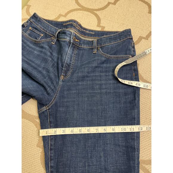 Chico’s So Slimming Girlfriend Slim Leg Crop dark wash blue jeans, size 2.5/ 14 - Picture 11 of 14